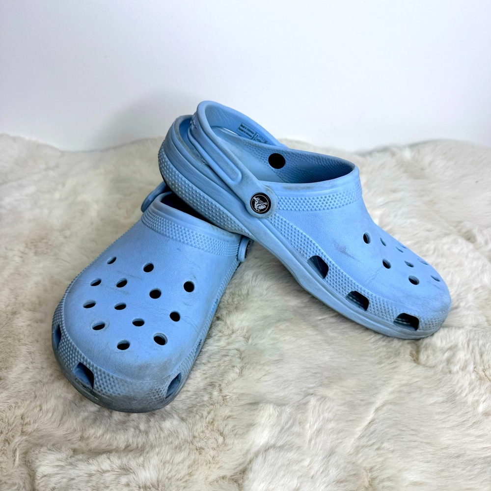 Crocs Classic Light Blue Clogs Sandals W 9 M 7